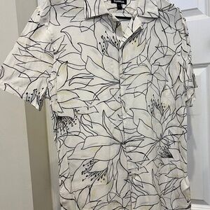 White and Black Floral Shirt